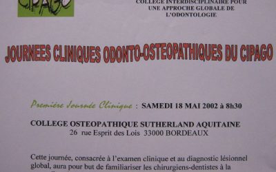 2002 – Journée clinique Odonto-ostéopathique